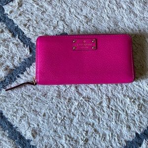 Kate spade bright pink zip wallet